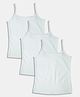 SillySally  Pack Of 3 Sleeveless Solid Camisoles - White