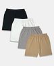 SillySally Pack Of 4 Solid Inner Shorts - White Black Beige Grey