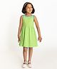 Campana 100% Cotton Jersey Sleeveless Rugby Striped Fit & Flare Dress - Green & Turquoise