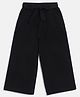 Campana Solid 100% Cotton Culottes With Belt - Black