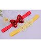 Little Miss Cuttie Set Of 2 Sequin Bow & Butterfly Embellished Headband - Red & Yellow