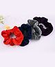 Little Miss Cuttie Pack Of 4 Solid Scrunchies - Red Black