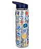 SmilyKiddos Sipper Water Bottle With Flip Top Nozzle Space Theme Black - 750 ml
