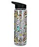 SmilyKiddos Sipper Water Bottle With Flip Top Nozzle Space Rocket Theme Black - 750 ml