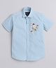 Polka Tots Half Sleeve Rocket Printed Shirt - Sky Blue