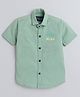 Polka TotsHalf Sleeve Self Hero Metallic Printed Shirt - Sea Green