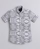 Polka Tots Half Sleeve Chinese Collar Geometric Printed Shirt - Grey