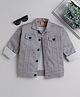 Ministitch Full Sleeves Solid Front Pocket Denim Jacket - Grey
