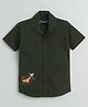 Polka Tots Half Sleeves Child Of The Ocean Glitter Printed Shirt - Green
