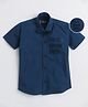 Polka Tots Cotton Regular Fit Sassy Since Birth Dimaonds Embellished Bow Appliqued Party Shirt - Navy Blue