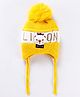 Babyhug Pom Pom Woollen Cap Puppy Design - Yellow