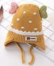 Babyhug Woollen Cap With Heart Applique - Yellow