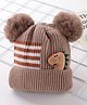 Babyhug Pom Pom Woollen Cap Dino Design - Brown