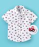 Simply Premium Cotton Half Sleeves Shirts Car Printed - White
