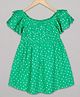 The Sandbox Clothing Co Short Sleeves Seamless Polka Dot Printed Fit & Flare Dress - Green