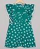 The Sandbox Clothing Co Frill Cap Sleeves Seamless Polka Dot Printed & Pintucked Bodice Detailed Pom Pom Dress - Green