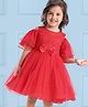 Mark & Mia Cold Shoulder Party Frock With Bow Applique - Red