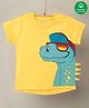 Nino Bambino 100% Cotton Half Sleeves Dinosaur With Sunglasses Printed Tee - Yellow
