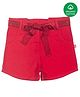 Nino Bambino 100%  Cotton Solid Button Down Shorts - Red