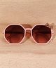 DukieKooky Grey Lens Pink Frame Square Sunglasses - Yellow