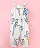 O'Carina Cotton Woven Sleeveless Jumpsuits Palm Tree Print - White