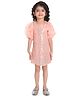 Peppermint Half Sleeves Flower & Sequin Embellished Party Wear Dress - Peach