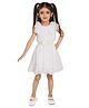 Peppermint Sleeveless Dobby Embroidered Party Wear Dress - White