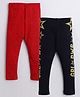 The Sandbox Clothing Co Pack of 2 Girl Power Star & Dot Printed Leggings - Red & Blue