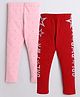 The Sandbox Clothing Co Pack of 2 Girl Power Star & Dot Printed Leggings - Red & Pink