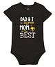 Zeezeezoo Mothers Day Theme Half Sleeves Dad & I Agree Mom Is the Best Printed Onesie - Black