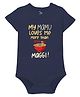 Zeezeezoo Family Theme Half Sleeves My Mamu Loves Me More Than Maggi Printed Onesie - Navy Blue