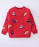 Kookie Kids Full Sleeves Sweater Car Design- Red