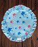 Mittenbooty Round Shaped Mustard Seed or Rai Crown Print Pillow - Blue