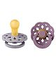 BIBS Boheme Pacifier Soother Round Latex Nipple Pack of 2 Size 1 - Fossil Grey & Mauve