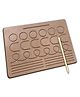 Mini Leaves Montessori Wooden Patterns and Shapes Tracing Boards Handwriting Practice 4 Shapes - Brown