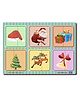 Mini Leaves 2 Piece Wooden Christmas Puzzle- Set of 6