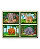 Mini Leaves Four 4 Piece Animal Jumbo Pieces Wooden Puzzle Set of Set of 16 Pieces- Multicolor