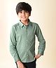 Lilpicks Couture Full Sleeves Solid Front Pocket Shirt - Green