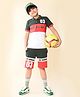 Lilpicks Couture Half Sleeves Colour Blocked Stay Ahead Polo Tee With Shorts - Multi Colour