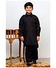 P-MARK Full Sleeves Solid Pathani Set - Black