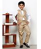 P-MARK Full Sleeves Shepherd Checkered 3 Piece Shirt & Bottom Set - Fawn