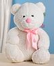 Play Toons Super Soft and Super Fluffy Teddy Bear with Bow White - Height 41 cm
