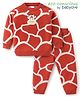 Babyoye  100% Cotton Solid Dyed Full Sleeves Giraffe Design Sweater Set - Brown
