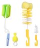 Chinmay Kids Baby Milk Bottle Brush Nipple Straw Cleaner Sponge Flexible Handle & Bristles Brush Cleaner - Green & Yellow