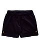 Snowflakes Solid Button Detailed Unisex Shorts - Navy Blue