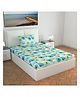 Divine Casa Dandelionies 100% Cotton Single Size Bedsheet with 1 Pillow Cover Single Bed Sheet for Living Room Baltic Sea - Blue