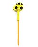 Happy Threads Pencil with Hand Crafted Crochet Topper -  Yellow