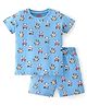 Babyhug Cotton Knit Half Sleeves Night Suit Panda Print - Blue