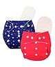 Deedry Cloth Reusable Diapers With Insert Pack of 2 - Red & Blue