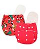 Deedry Cloth Reusable Diapers With Insert Pack of 2 - Red